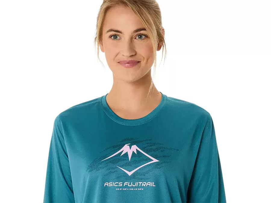 långärmad topp med fujitrail-logotyp