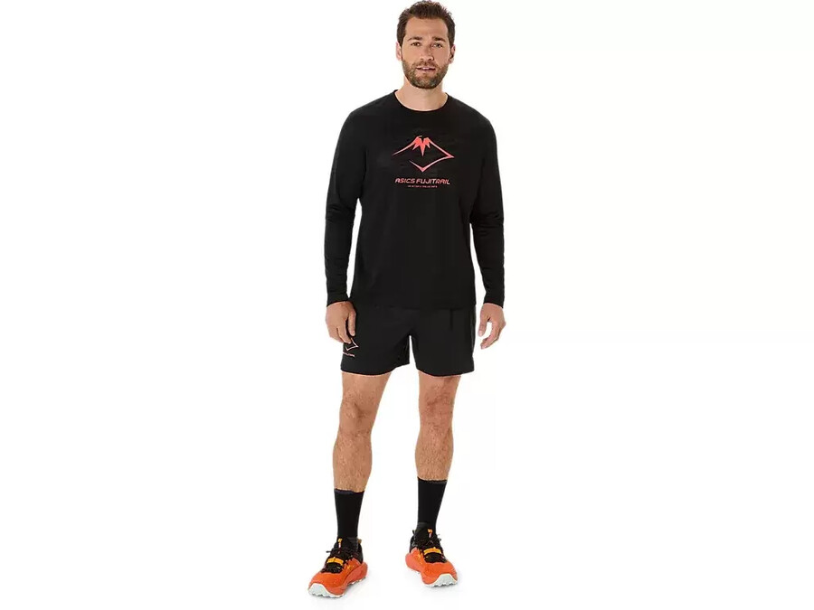långärmad topp med fujitrail-logotyp