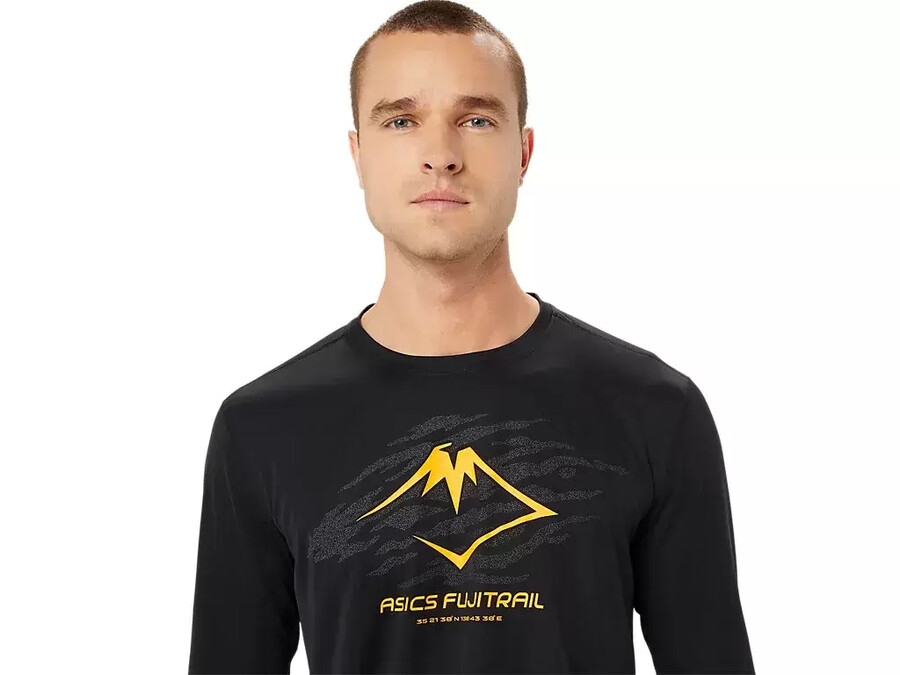 långärmad topp med fujitrail-logotyp