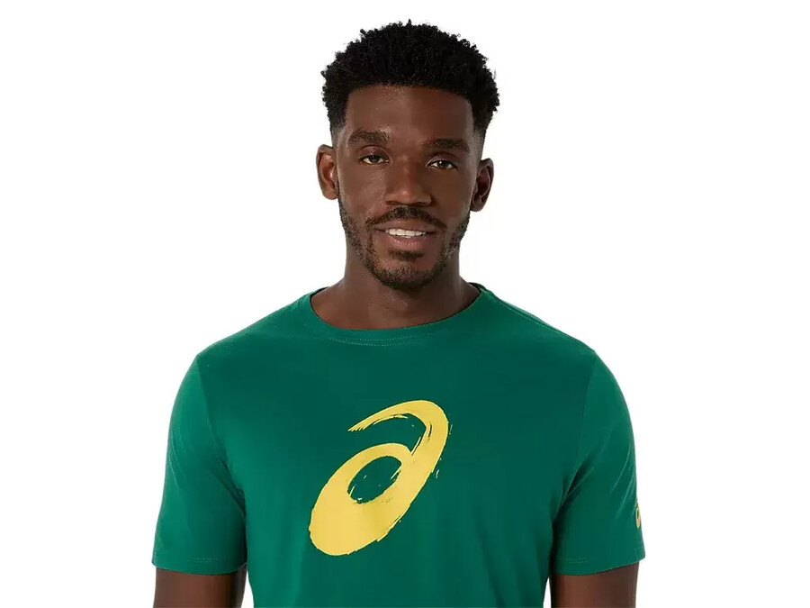 kortärmad t-shirt med penseltryck