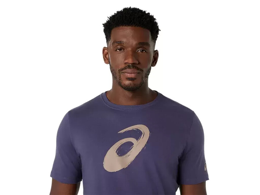 kortärmad t-shirt med penseltryck