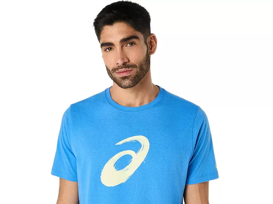kortärmad t-shirt med penseltryck