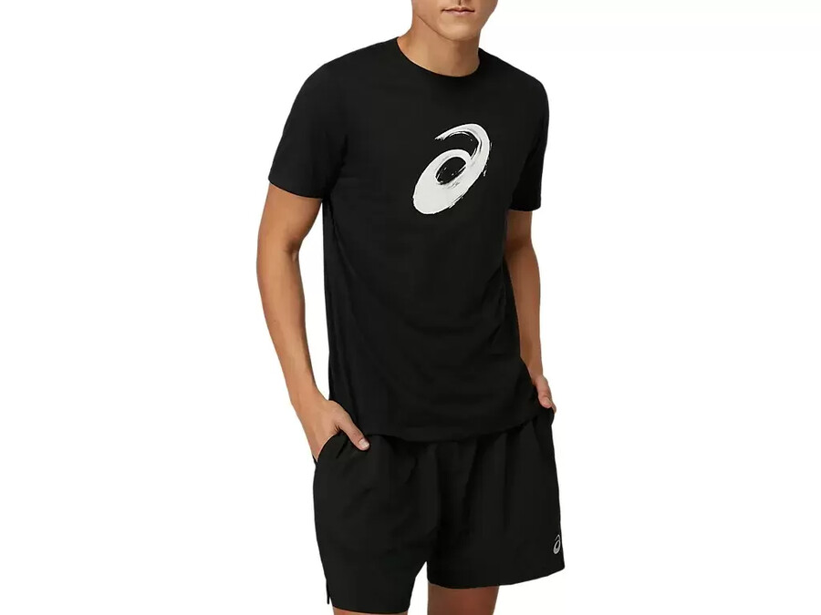 kortärmad t-shirt med penseltryck