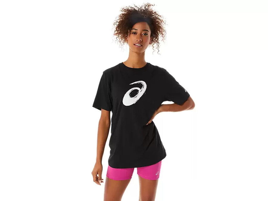 kortärmad t-shirt med penseltryck