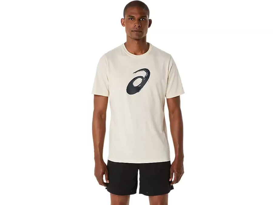 kortärmad t-shirt med penseltryck
