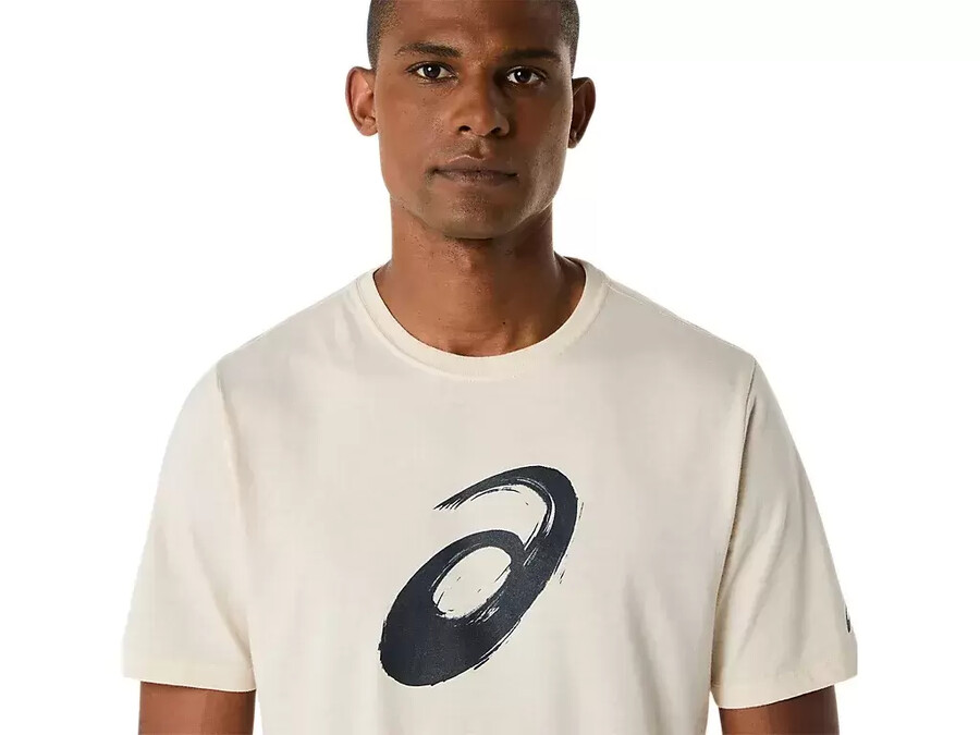 kortärmad t-shirt med penseltryck