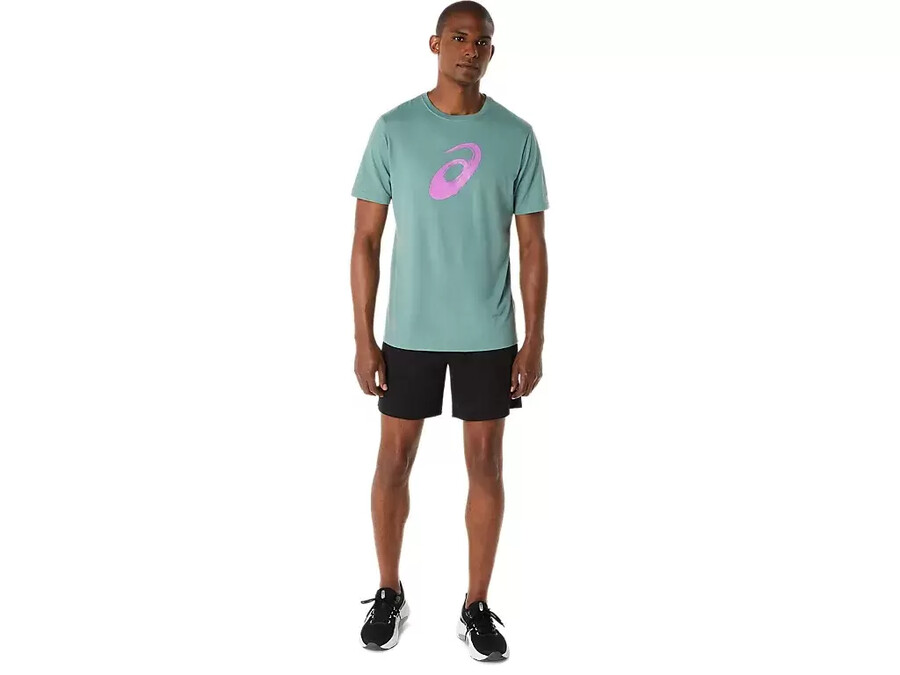 kortärmad t-shirt med penseltryck