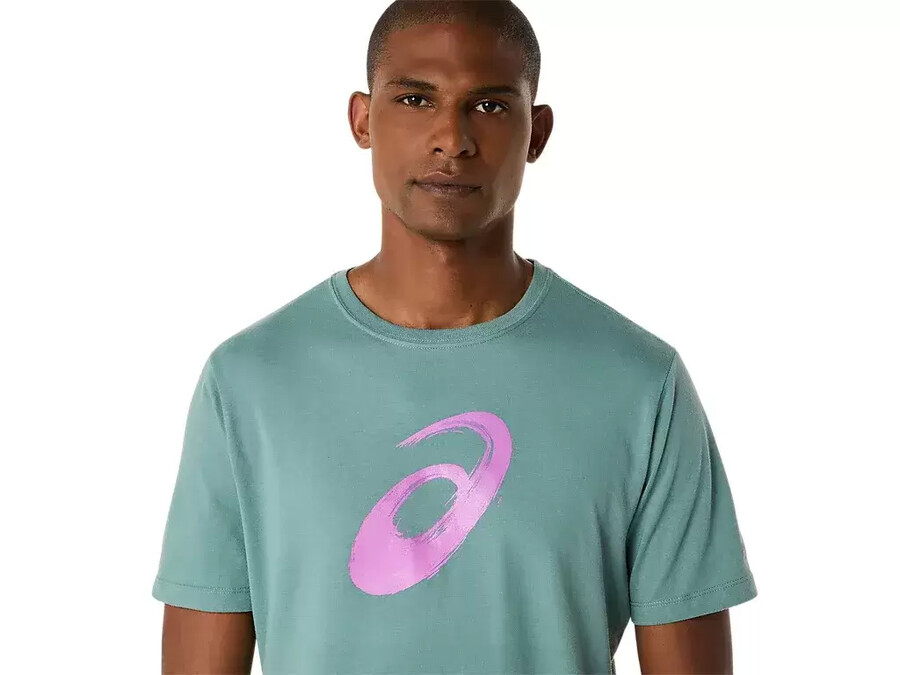 kortärmad t-shirt med penseltryck