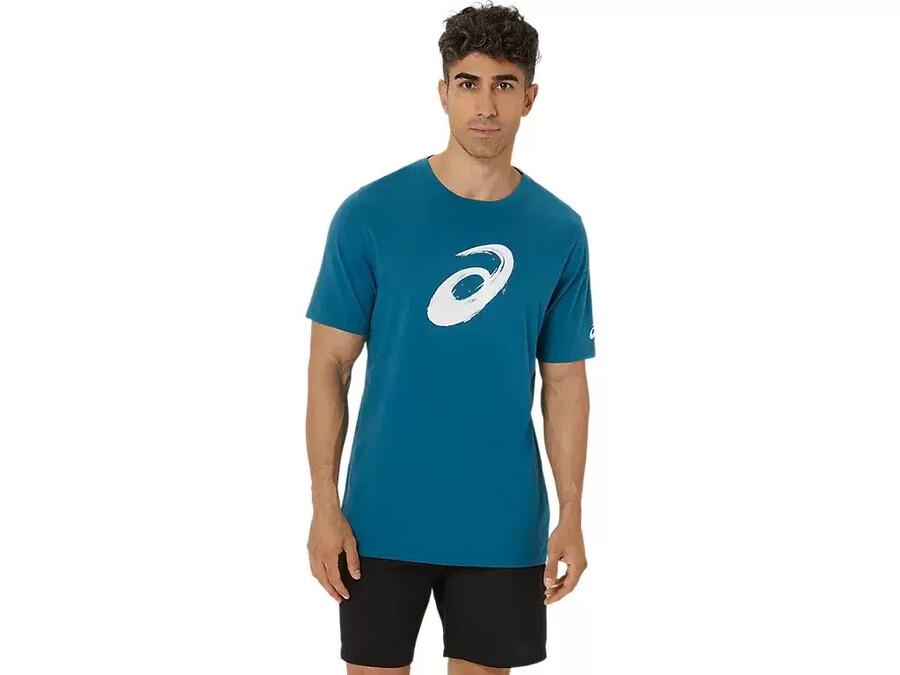 kortärmad t-shirt med penseltryck