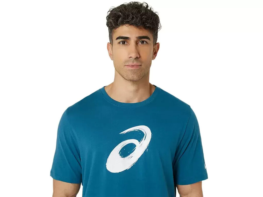 kortärmad t-shirt med penseltryck