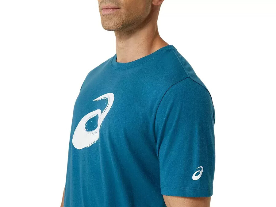 kortärmad t-shirt med penseltryck