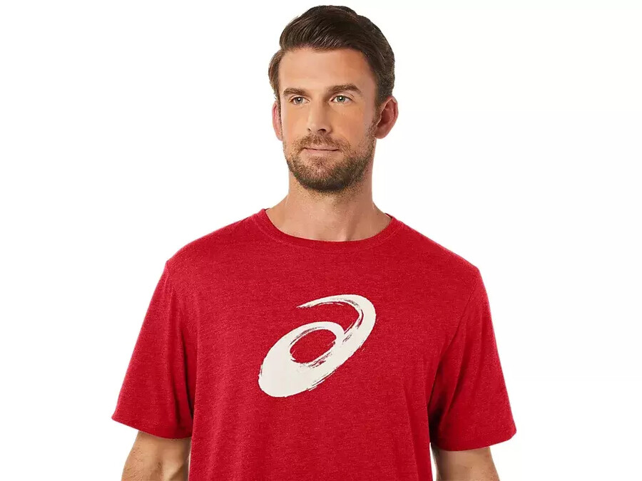 kortärmad t-shirt med penseltryck