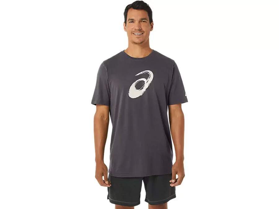 kortärmad t-shirt med penseltryck