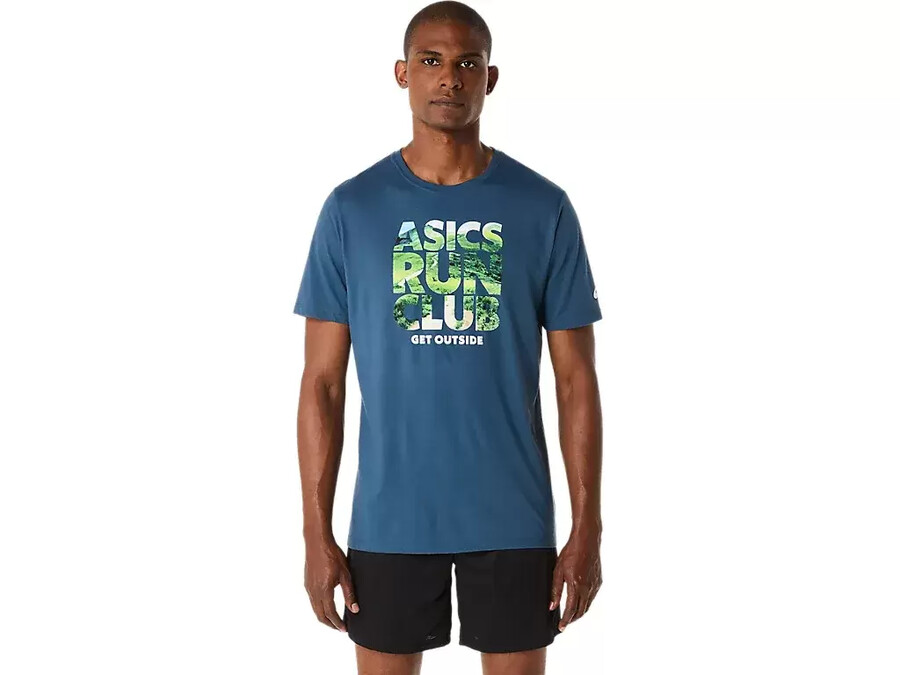unisex asics run outside club kortärmad t-shirt