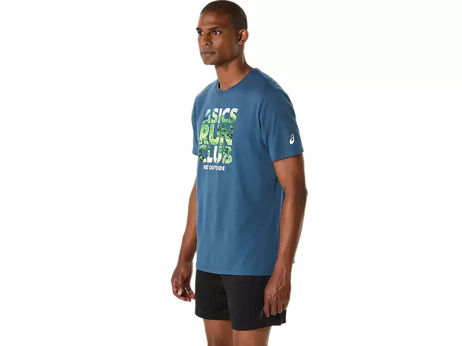 unisex asics run outside club kortärmad t-shirt