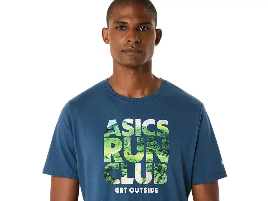 unisex asics run outside club kortärmad t-shirt