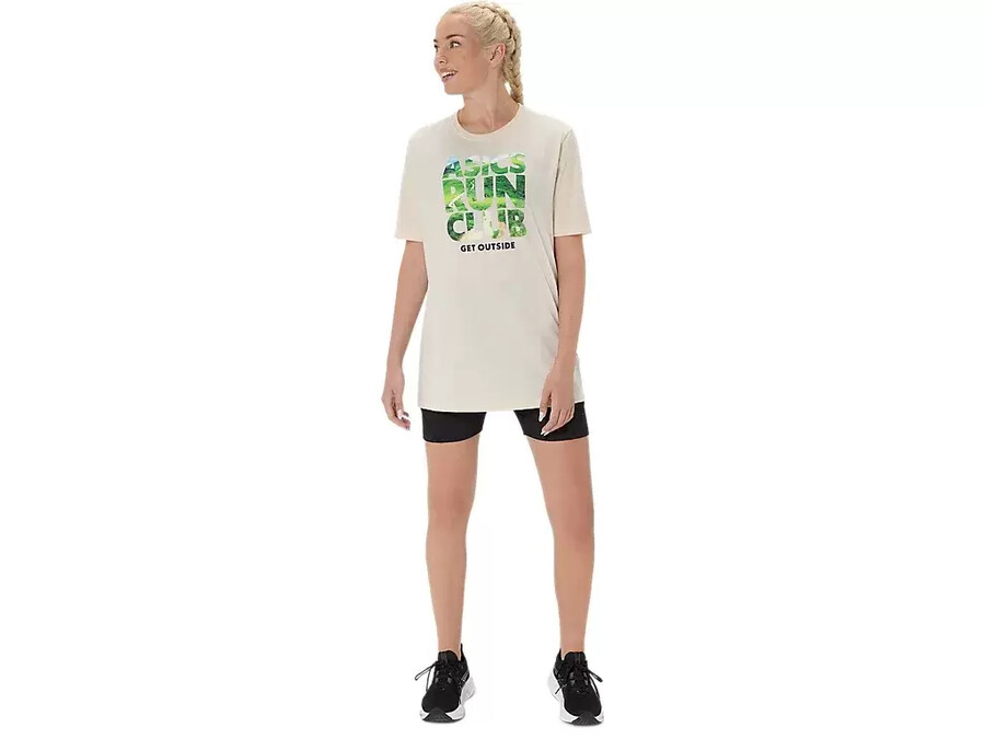 unisex asics run outside club kortärmad t-shirt
