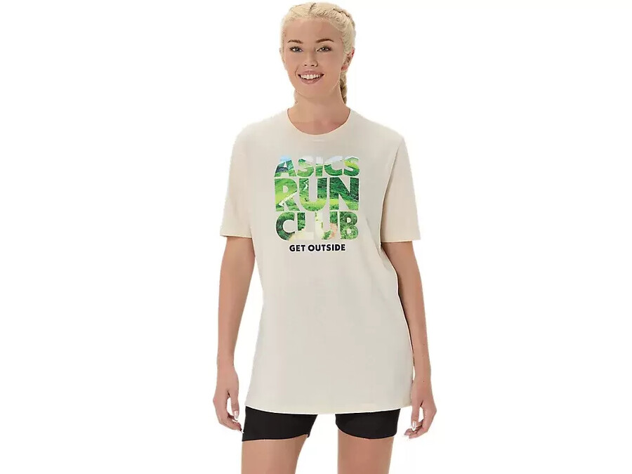 unisex asics run outside club kortärmad t-shirt