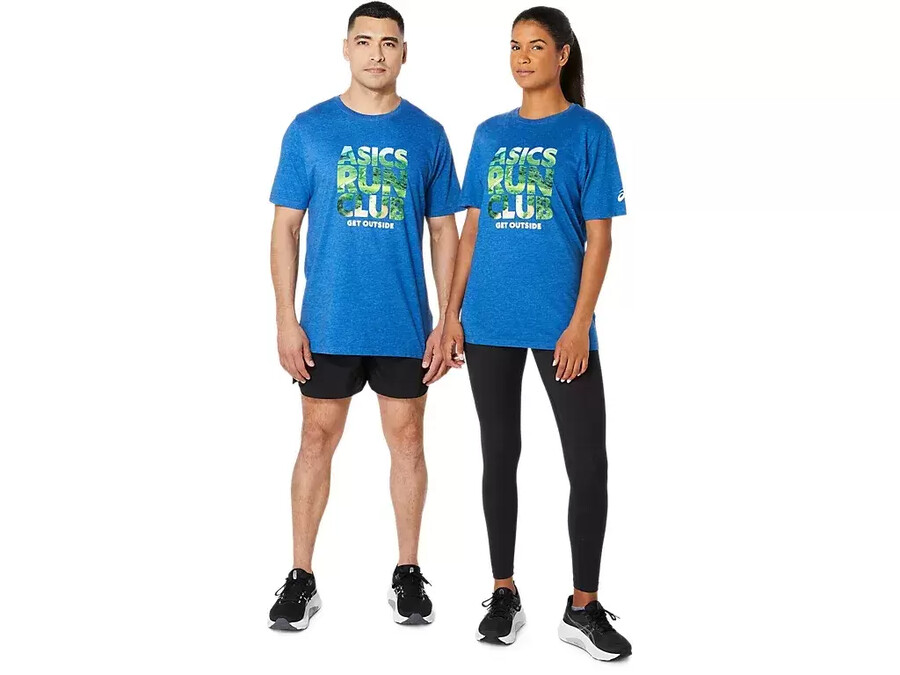 unisex asics run outside club kortärmad t-shirt