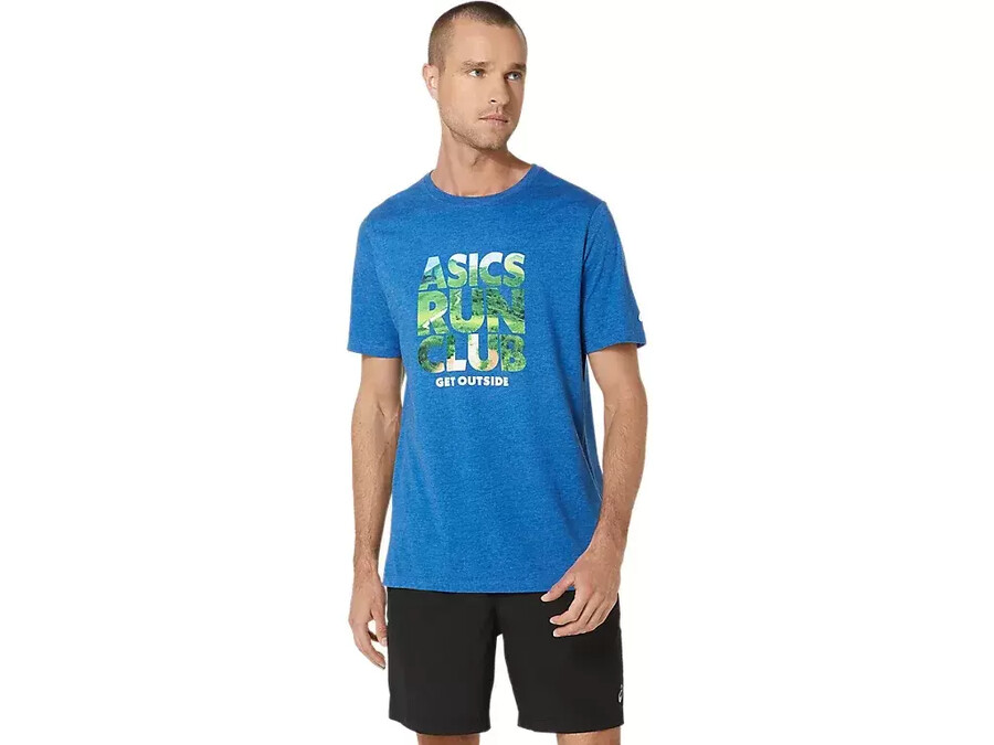 unisex asics run outside club kortärmad t-shirt