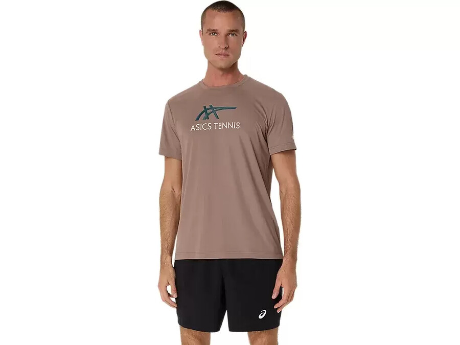 herr-t-shirt med grafisk court-mÖnster