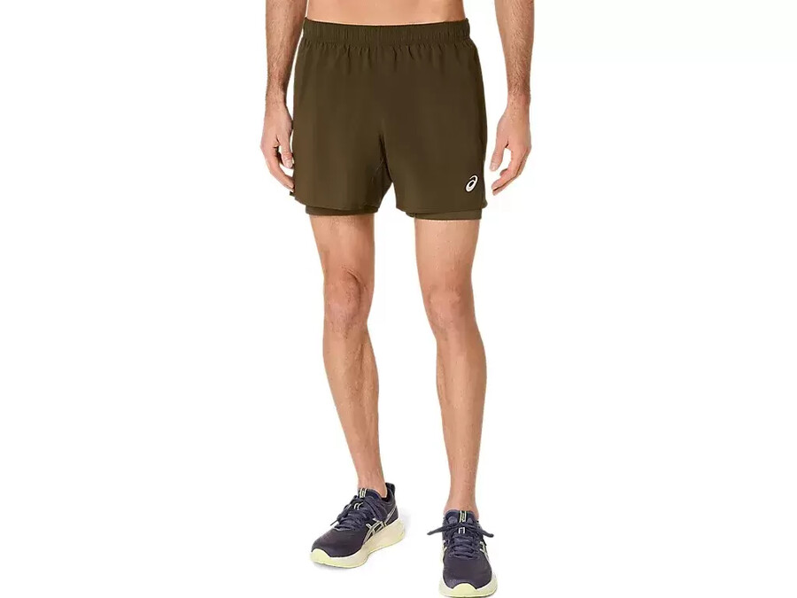 asics silver 2n1 5in short