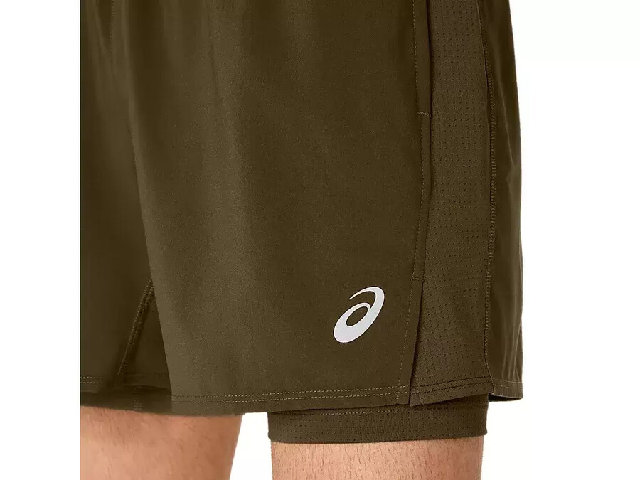 asics silver 2n1 5in short