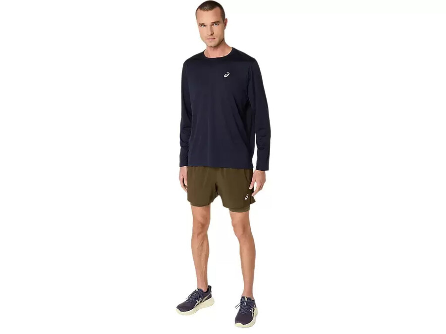 asics silver 2n1 5in short