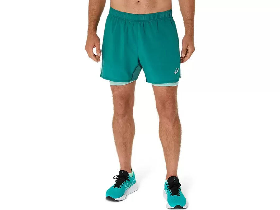 asics silver 2n1 5in short