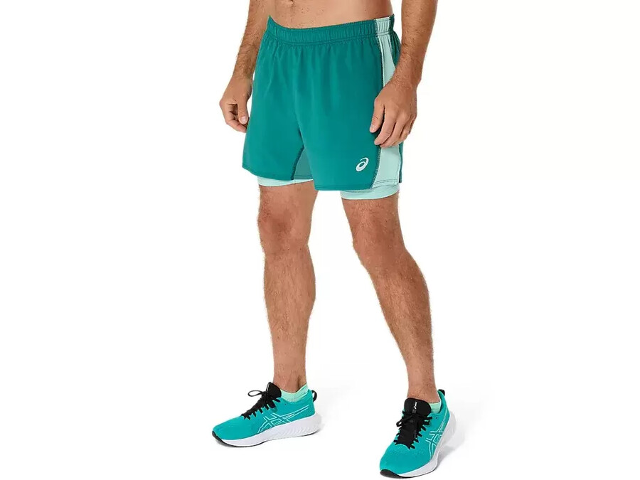 asics silver 2n1 5in short