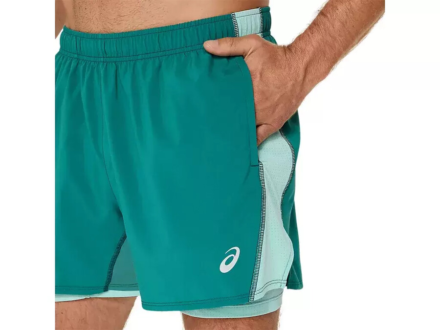 asics silver 2n1 5in short