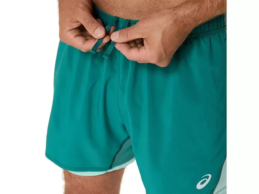 asics silver 2n1 5in short