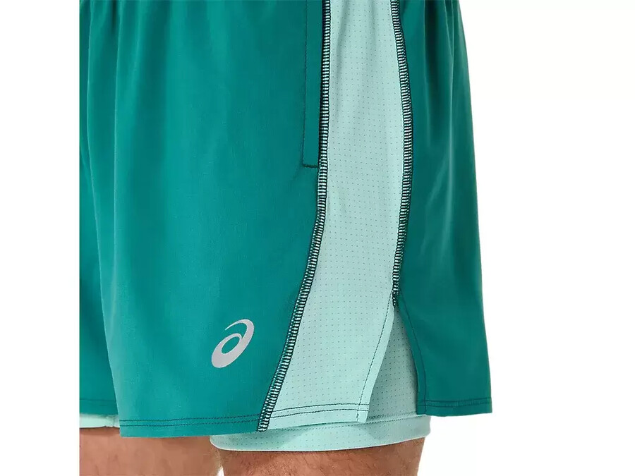 asics silver 2n1 5in short