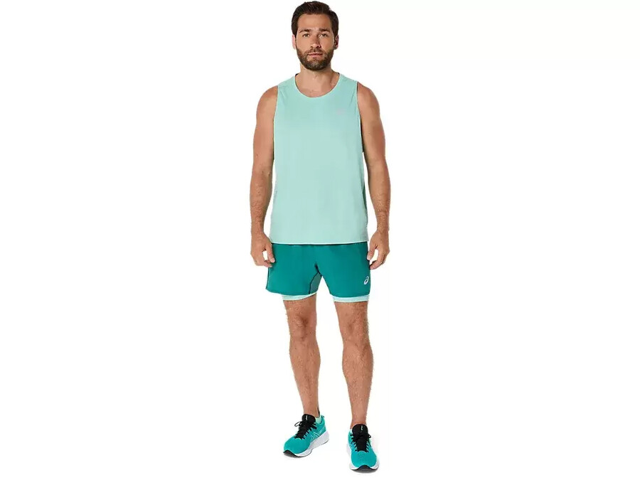 asics silver 2n1 5in short