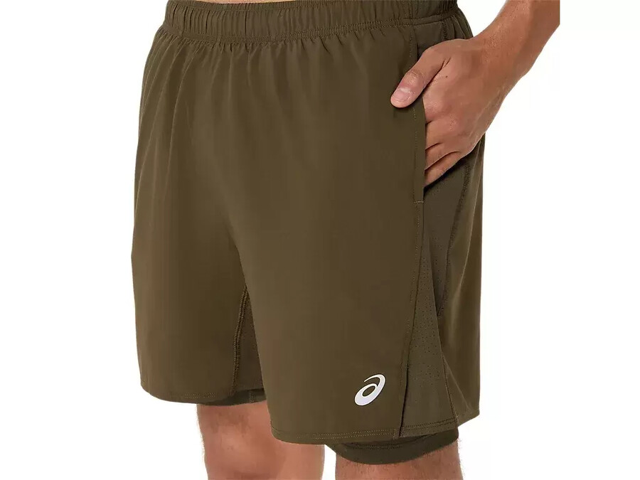 asics silver 2n1 7in shorts
