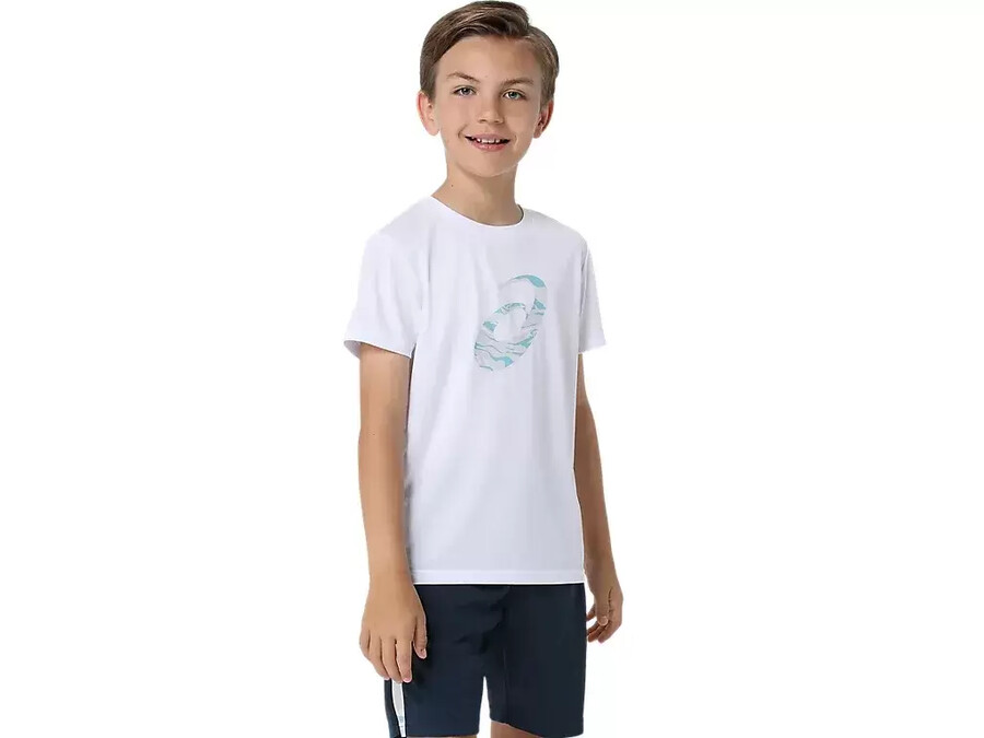 kortärmad t-shirt med spiraltryck